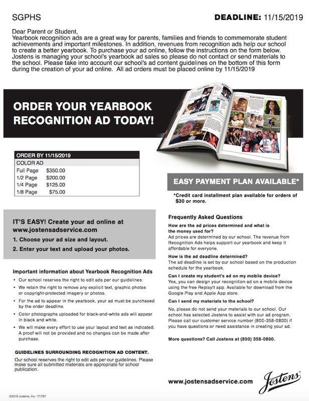 Deadline for senior ads is approaching fast!  Nov 15th!!!