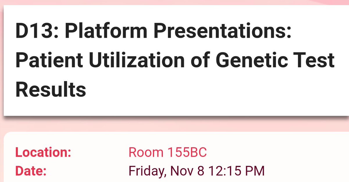 Not sure which platform session to join today #NSGC19 ? Stop by the Patient Utilization of Genetic Test Results session to hear about the results of the @CascadeStudy  #CascadeGeneticTesting #HereditaryCancer #Gencsm