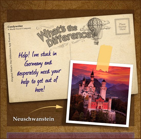 Help! I'm stuck in Germany and desperately need your help to get out of here!

Join me on my adventure!
WhatsTheDifferenceApp.com