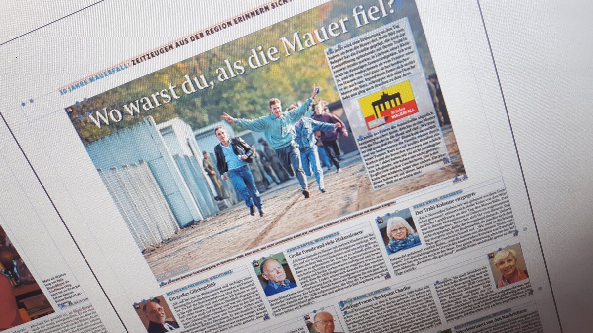Wo warst du, als die Mauer fiel? Tolle Seite am Sonnabend in der @Wuemme_Zeitung  Dank an die Kollegen und Kolleginnen!