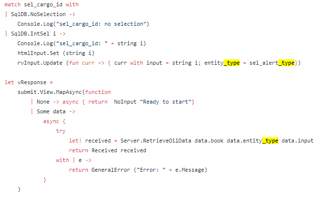giuliohome_2019's tweet image. real-world example with #FSharp + #SqlProvider + #WebSharper
today&apos;s enhancement details

#business #friday to #production