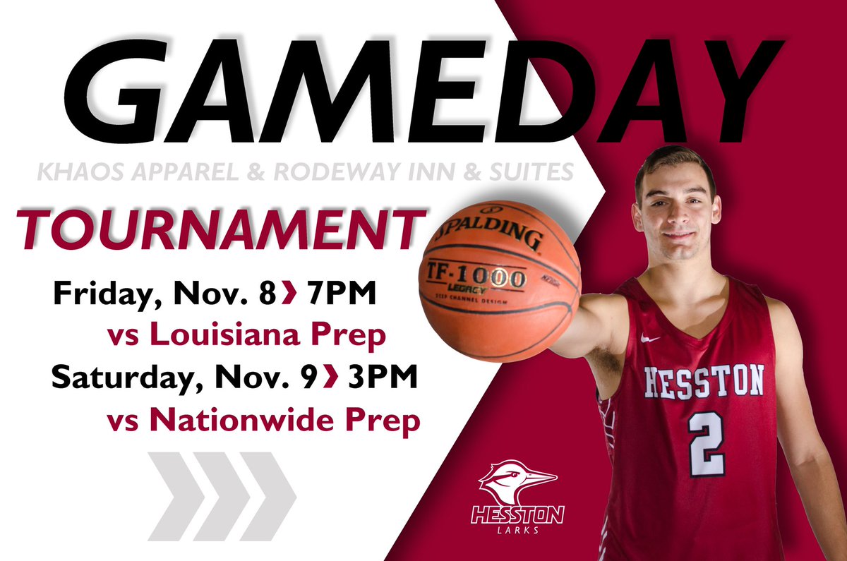 MBB: 👀👀 Khaos Apparel &amp; Rodeway Inn &amp; Suites Classic

🏀: <a href="/HesstonMBB/">Hesston College Men's Basketball</a> 
🆚: Louisiana Prep, Nationwide Prep
⌚️: 7:00 PM (Fri.) 3:00 PM (Sat.) 
📍: Hesston, KS
📺: youtu.be/zUxWoghHVUo (Fri.) youtu.be/Bvurat4GNmo (Sat.)