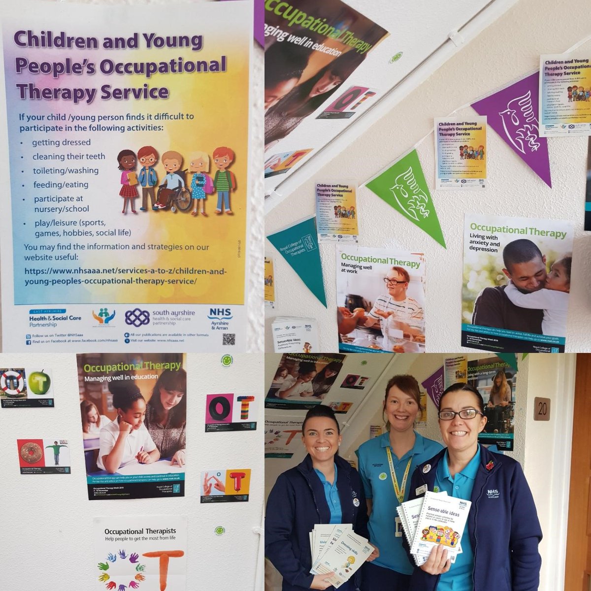 NHSaaa's tweet photo. Our Occupational Therapists have been busy this week with their involvement in Occupational Therapy Week 2019.

Here is a snap shot of what they have been up to. 

#OTWeek19 https://t.co/IjT5vy394d