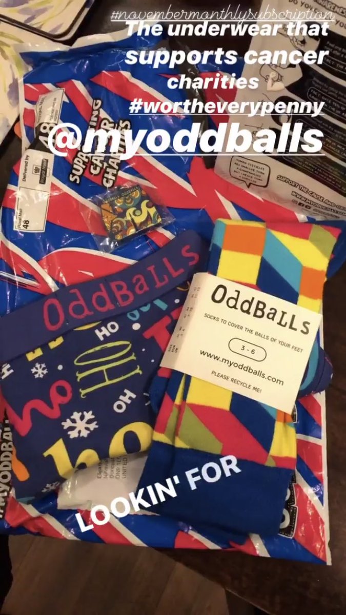 EleanorDurdy94's tweet photo. Receiving my monthly subscription of underwear &amp; socks from @myoddballs 🙌🏼 The underwear that supports cancer charities #wortheverypenny #properquality https://t.co/dyDwkvESwO