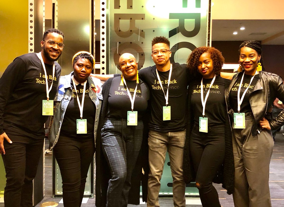 Hey <a href="/AfroTech/">AfroTech</a> friends, our #Mailchimp crew is excited to meet you. If you see a friendly face in this shirt say hi and ask for a pin! #BlackTechcellence