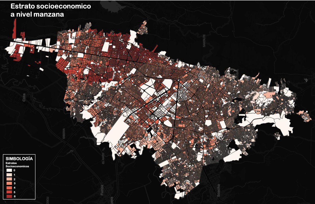 Jsanchezkl's tweet image. Aporte para el #30DayMapChallenge Day 7 - Estratos Socioeconómicos Bogotá, Colombia - @col_en_datos #red