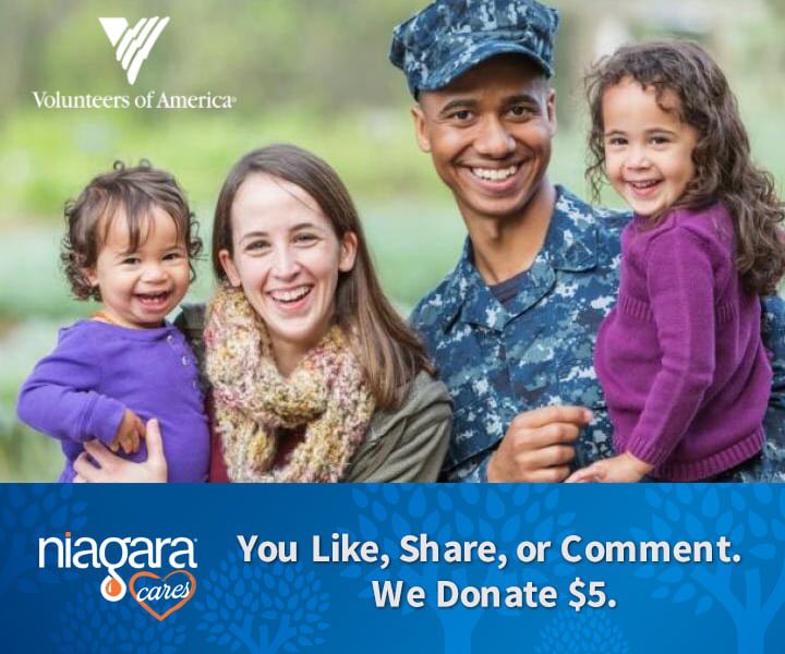We’re donating $5 for every, like, comment or share of this post for up to $5,000 now thru Nov 11. Your support will help <a href="/Vol_of_America/">Volunteers of America</a> <a href="/VOAOHIN/">VOA Ohio & Indiana</a> Veterans Resource Center work to end veteran homelessness &amp; break down barriers between veterans &amp; success #niagaracares4voa #voaohin