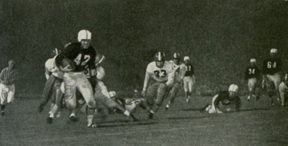 The Gators debuted white helmets for the first time in program history against the Citadel in 1951. After wearing  helmets for the 1st game, the Gators broke out  helmets for their home openerUF would alternate between  &  helmets during the season, wearing  5 times