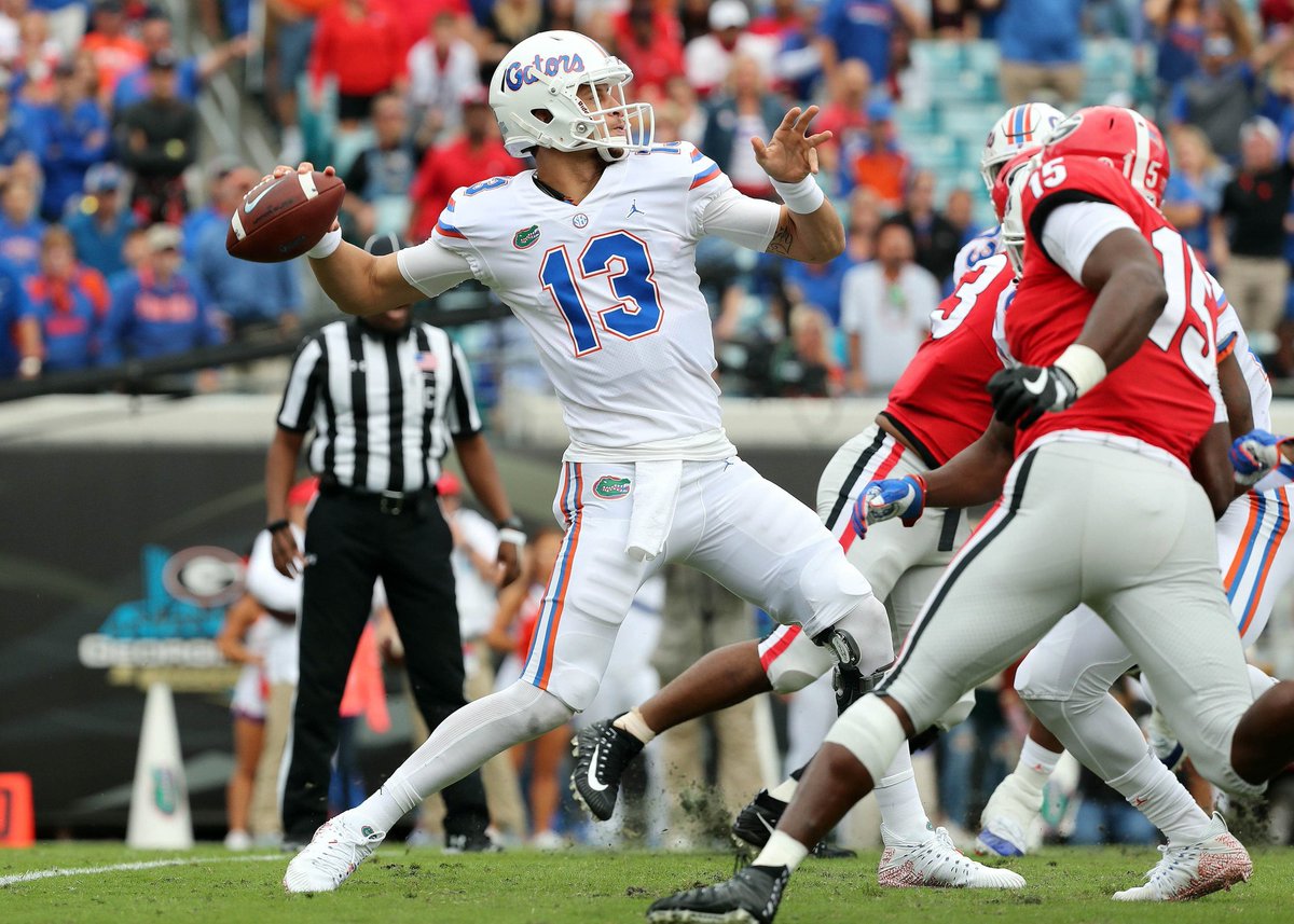 As Florida entered a huge matchup with Georgia, the Gators officially revealed the new look white helmets with script Gators on both sides and the slant F on the bumper.The Gators took the field in all-white Jordan uniforms, but lost 36-17.