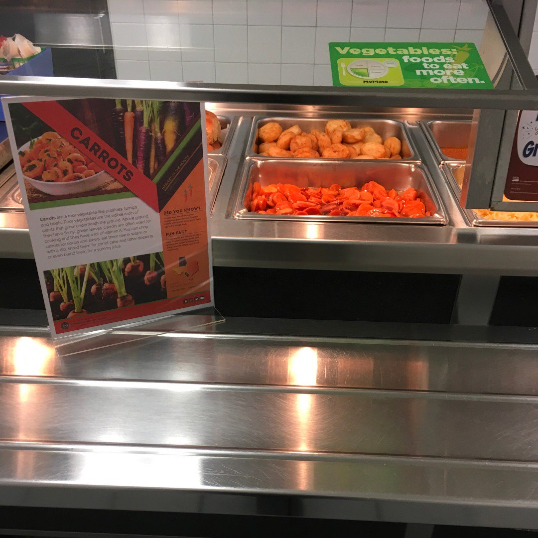 Our #harvestofthemonth #texasfarmfresh #local #carrots this November! #schoolfood #schoollunch #schoolmealsthatrock #wearegcisd