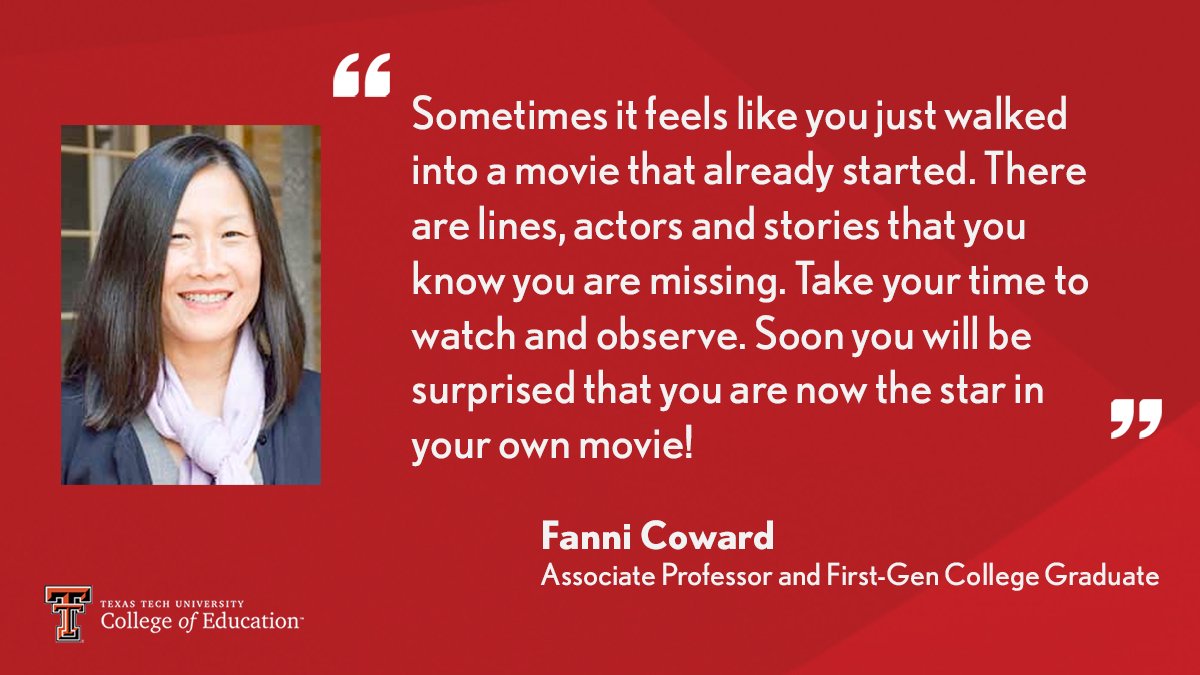 Fanni Coward is an associate professor in the Teacher Education Department and a first-gen college graduate.

#CelebrateFirstGen #TTUFirstGen