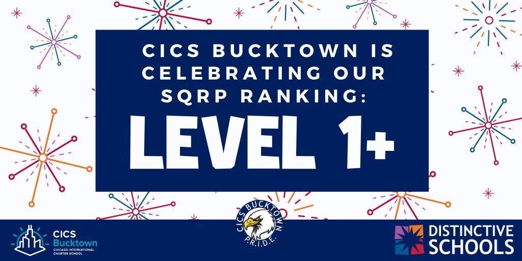 SQRP measures annual school performance. We received a rating of Level 1+! This is the highest performance level, nationally competitive, with the opportunity to share best practices! We're so proud of our teachers, staff, students, &amp; families! #ALLin #WeAreDistinctive #WeAreCICS