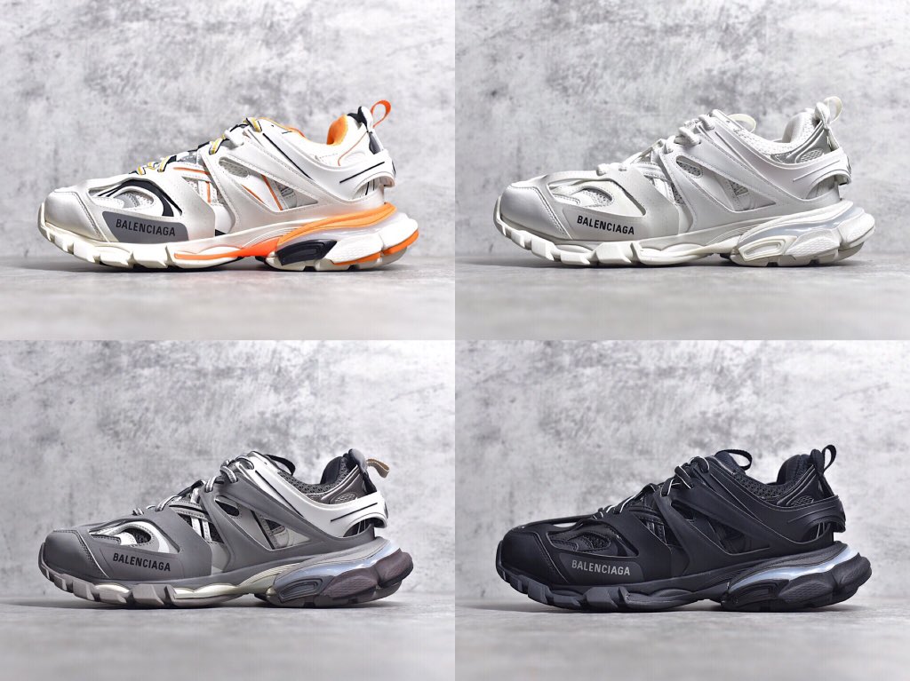 Balenciaga Synthetic Track Sneakers in White/Orange (White) Lyst