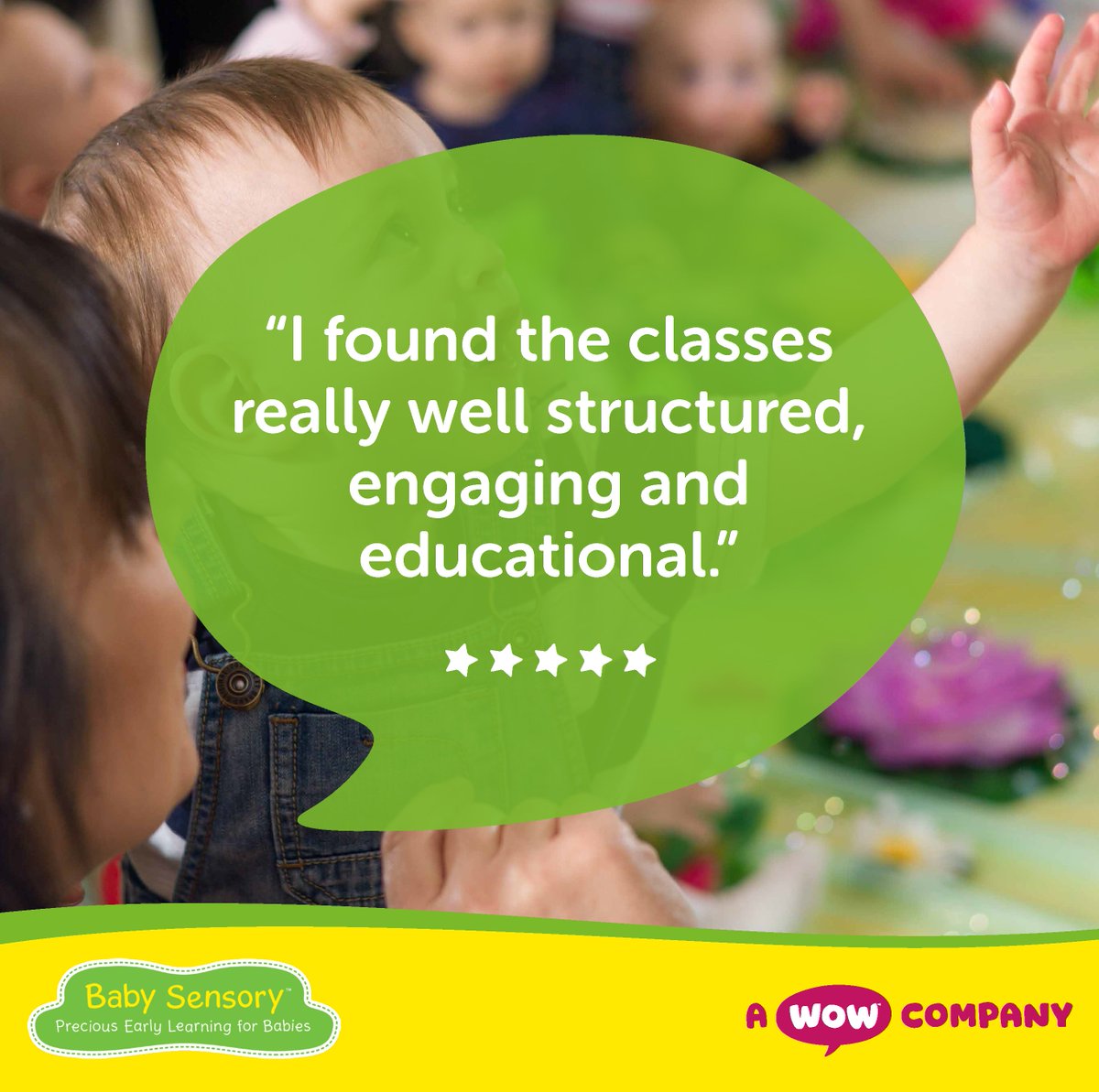 BabySensoryHQ's tweet photo. FEEL-GOOD-FRIDAY!
We love hearing what our parents have to say about our classes...
#feelgoodfriday #friday #babies #proudtobewow #proudtobeloved #yourcommentsmatter #thankyou #babysensory #wow #drlinday https://t.co/GGWJCTjuDd