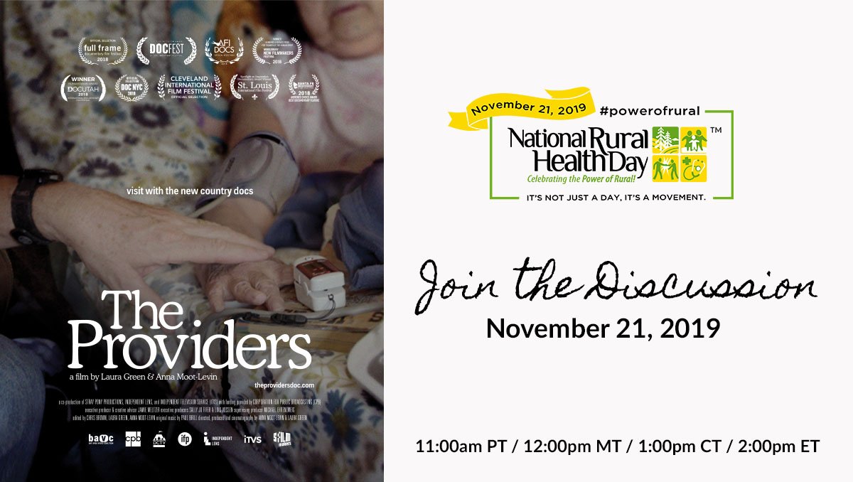 Amazing to see so many people registering to watch The Providers! Don't forget to join us for a live webinar featuring <a href="/TheProvidersDoc/">The Providers documentary</a> on 11/21 @ 2pm ET! Go to powerofrural.org/the-providers/ to watch the film, download the discussion guide &amp; register for the discussion. #PowerofRural