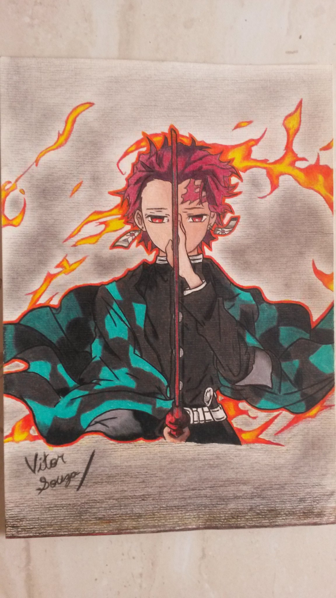 tanjiro desenhar