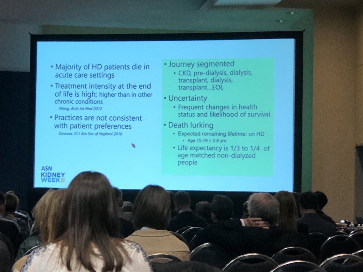 Phenomenal talk by Dr. Aine Burns from North Central London about supportive care for persons on dialysis (I’m also absolutely a sucker for a British accent) #kidneyweek