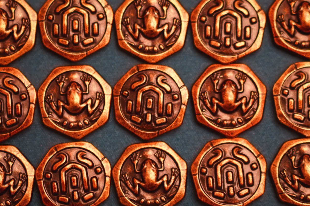 We had fun getting Roam to the table tonight. Easy to learn, quick to play, interesting decisions that change as the game goes on, and awesome frog coins. :) Looking forward to our next play and to incorporating the Gem Maps expansion!