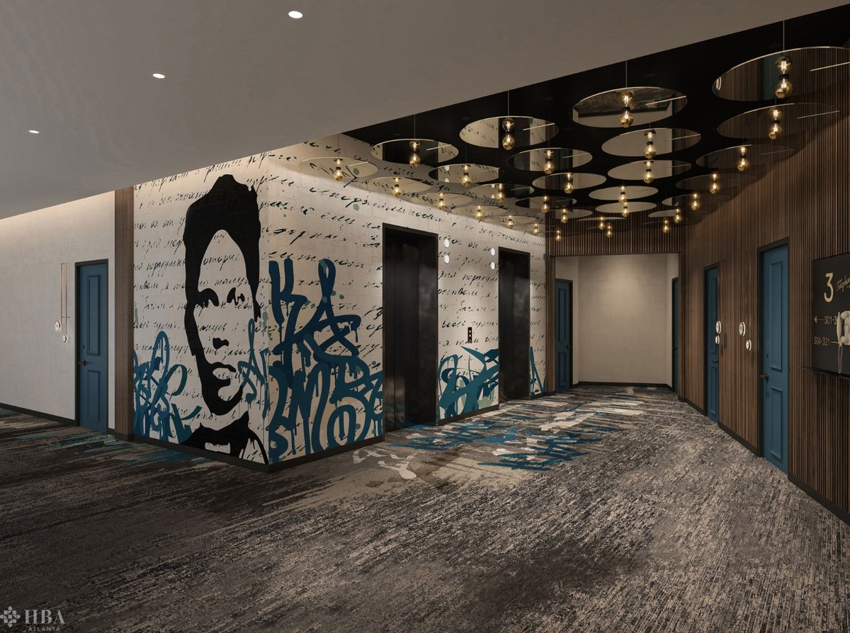Walk the halls that inspire you. #rendering #mottobyhilton #waldosatl