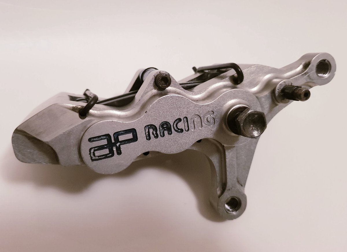 SuperAlchemy1's tweet photo. #FridayFeeling and #superalchemy1 is back with a big bang. Rarer than hens teeth, we've just taken delivery of these #APracing 6 pot stoppers for our #YamahaR1 #5JJ project bike. Not cheap!!! But worth every penny. https://t.co/zAw0IWcZhI