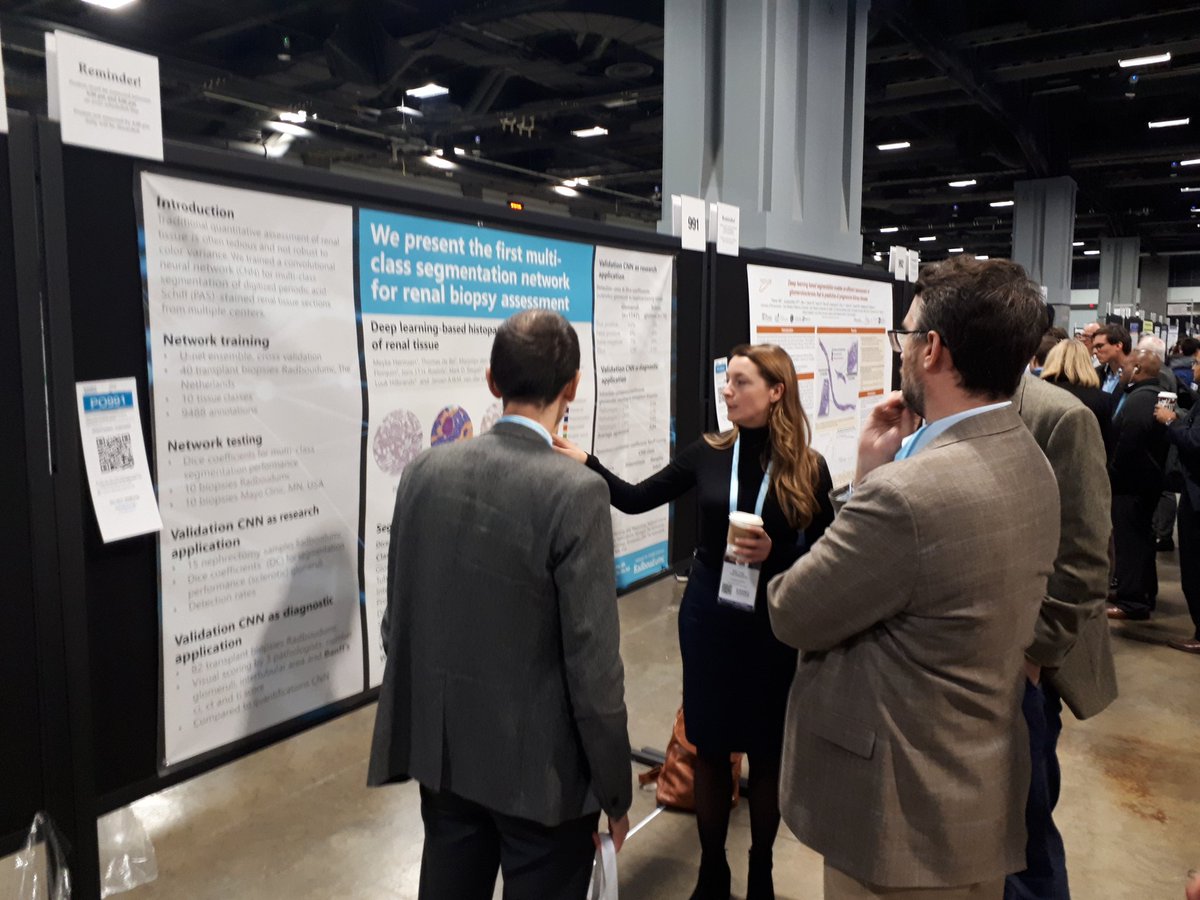 A lot of interest for our recent study published in JASN presented by Meyke Hermsen at the ASN kidney week. Deep Learning-Based Histopathological Assessment of Renal Tissue [FR-PO991]