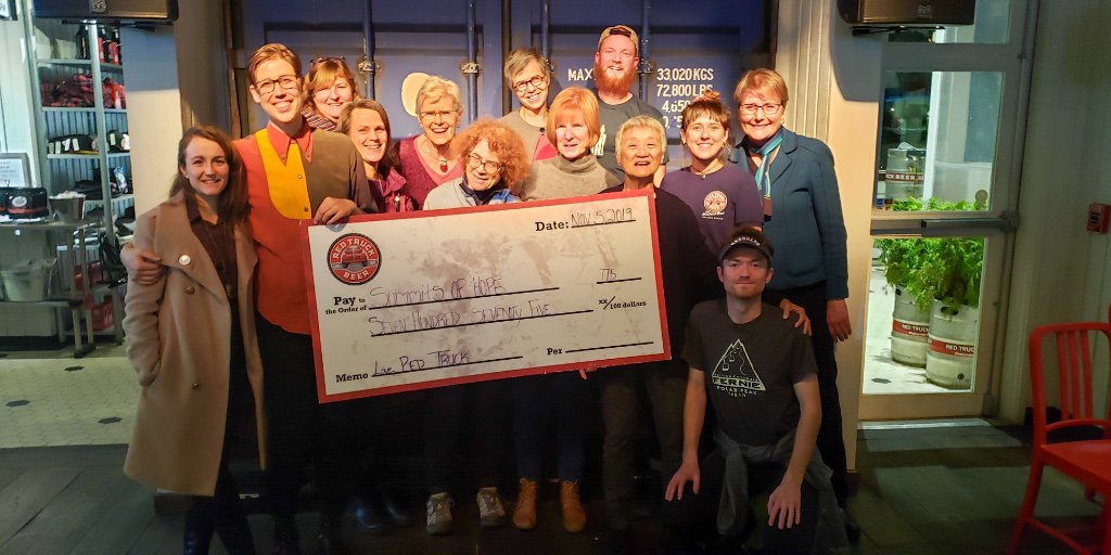RedTruckBeer's tweet photo. Congratulations to the winner of our monthly Burgers and Beer Charity Event! Red Truck Beer & Summits of Hope, a group climbing Kilimanjaro to raise money for BC Children's Hospital Foundation raised $775 to support this great cause!
#redtruckbeer #summitsofhope #charity #yvr https://t.co/KtSSWriPOO