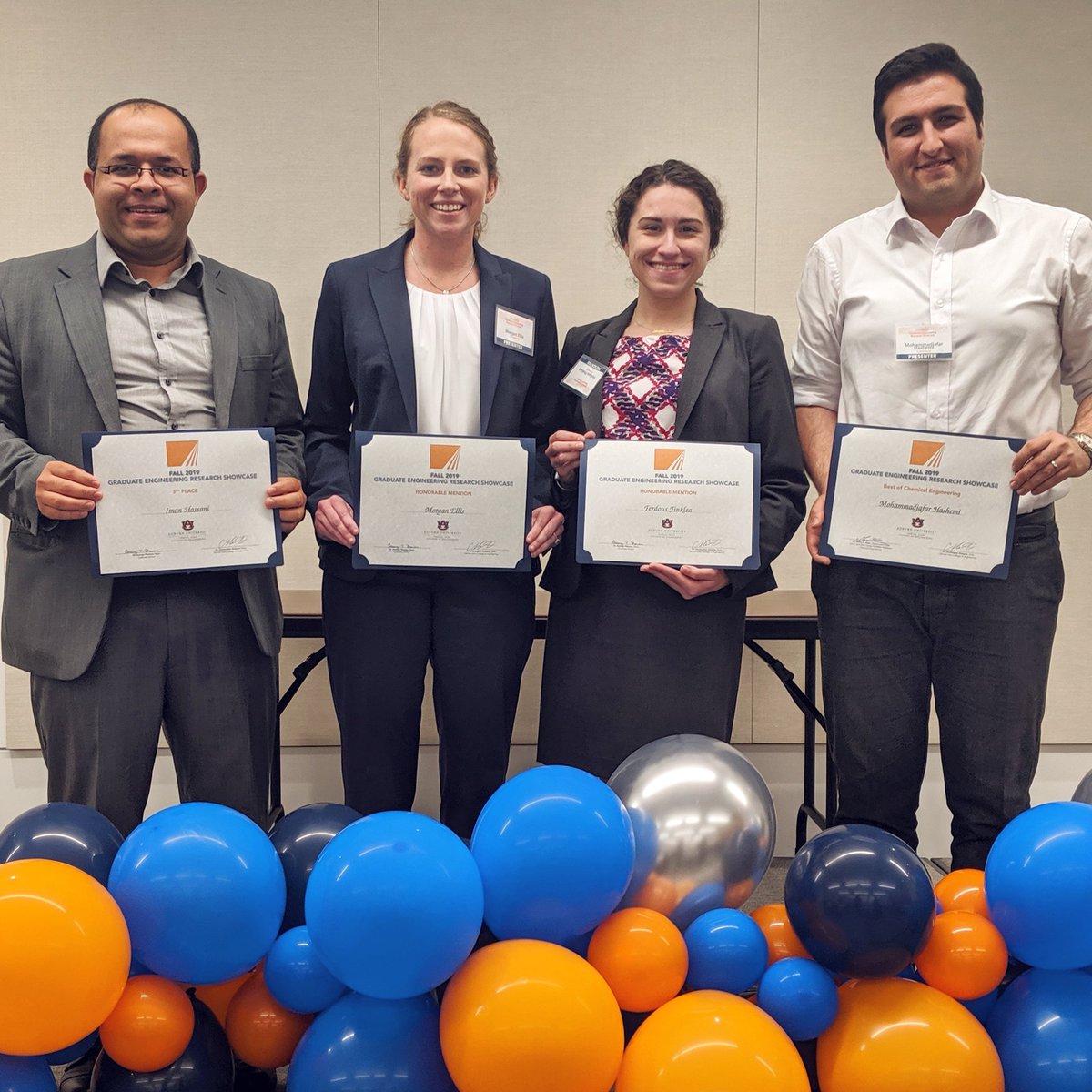 LipkeLab's tweet image. CONGRATULATIONS to Iman, Morgan, Ferdous, and Mohammad for each winning an award at the Graduate Engineering Research Showcase, in which 130 graduate students presented! 🎉 We are so proud of them for working hard and representing us so well 😊 #auburnengineering #4for4