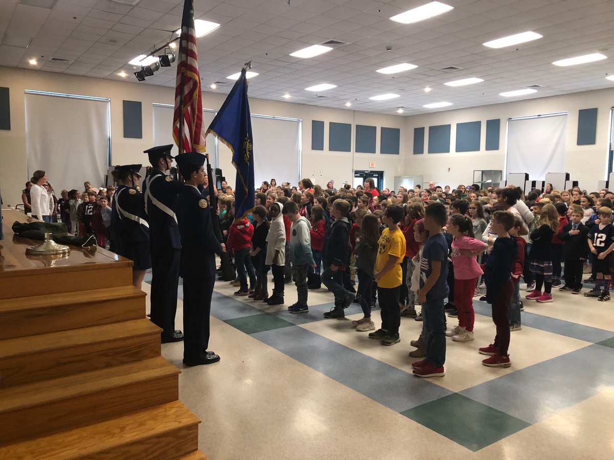 HudsonSuper's tweet photo. I'm very proud to be a part of a school district that honors our veterans and remember what Veterans Day is all about.  Thank you to all the staff and students across the district that gave such respect to our veterans. https://t.co/iRMiijoS0D