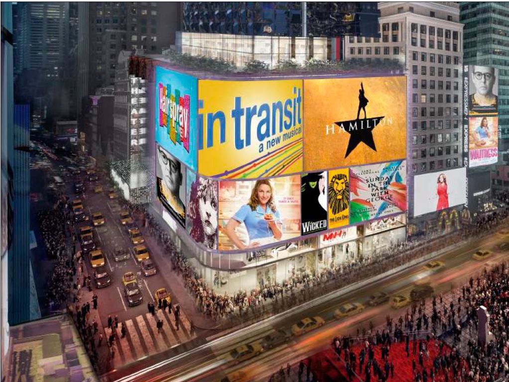 InTransitTweet's tweet image. Check out these artist's renderings for proposed Palace Theater renovations with cool new wrap-around signage...must have been created around the time of the Hairspray Live broadcast (Dec 7, 2016), four days before @InTransitBway opened on Broadway.