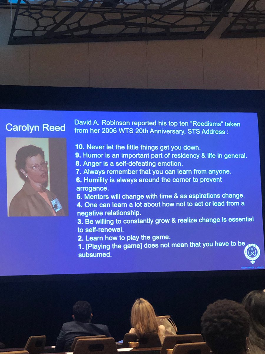 Inspiring words from a preeminent figure in thoracic surgery @WomenInThoracic #STSA2019
