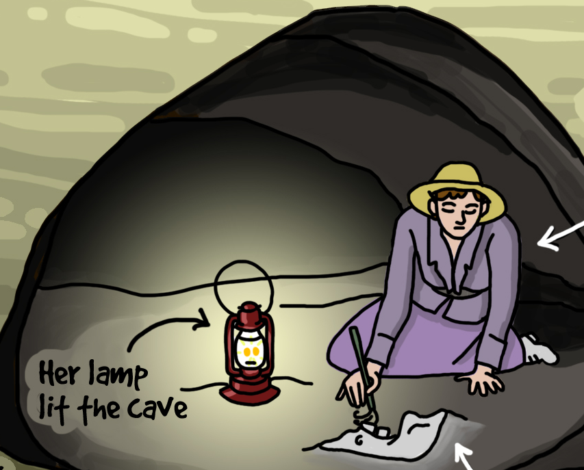 shefoundfossils's tweet photo. Happy Birthday Dorothea Bate! Here's our depiction of her doing field work in island caves. Art by @amyjgardiner See more of her in @shefoundfossils! https://t.co/2AV2PVkvmO