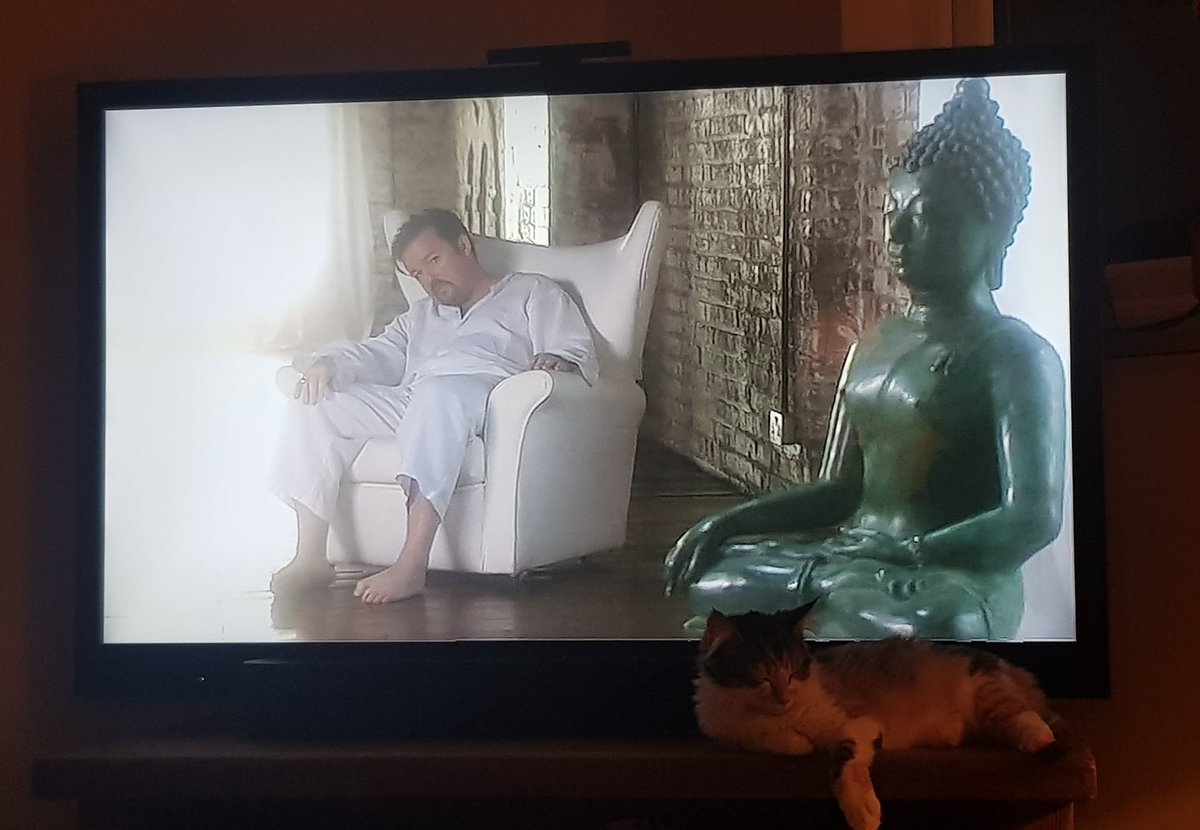 David Brent singing our new kitten to sleep <a href="/rickygervais/">Ricky Gervais</a>