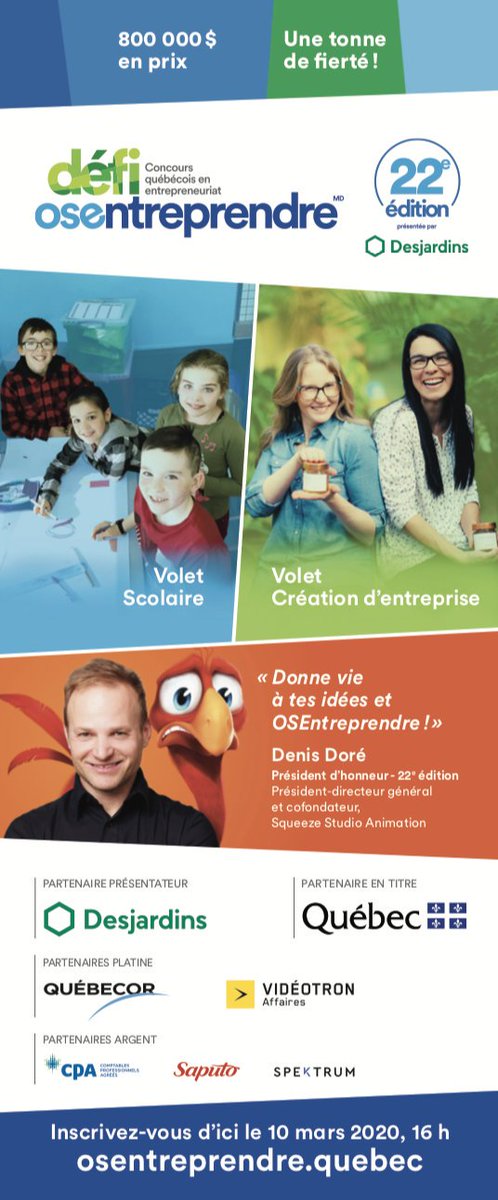 #moijosentreprendre

Le Défi OSEntreprendre est un grand mouvement québécois qui fait rayonner les initiatives entrepreneuriales de plus de 60 000 participants!

Pour en savoir plus cliquez ici: 
osentreprendre.quebec/defi-osentrepr…
