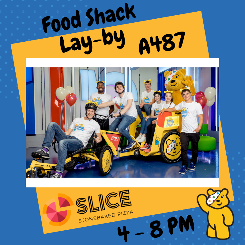 SliceWales's tweet photo. Join us for Pizza on SATURDAY and cheer on the riders of this year's BBC Children In Need Rickshaw Challenge as they pass the Food Shack Lay-by in Upper Corris on the A487 on their way to Machynlleth.  

We'll be serving 4-8 PM.

#slicewales #foodshacklayby #popuppizza https://t.co/RVihCT93mc