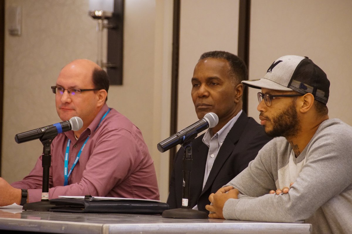 _icbme's tweet photo. Clarence Johnson, James Cross, and Wendel Hruska discuss "Navigating the Reentry Barriers to Regaining Full Citizenship" #ICBME19 https://t.co/h183LR2v0v