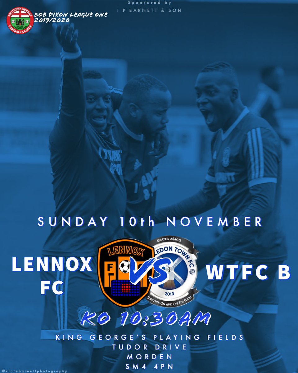 WTFC B’s are playing <a href="/LennoxFC/">Lennox FC</a> this Sunday 💪🏻💙