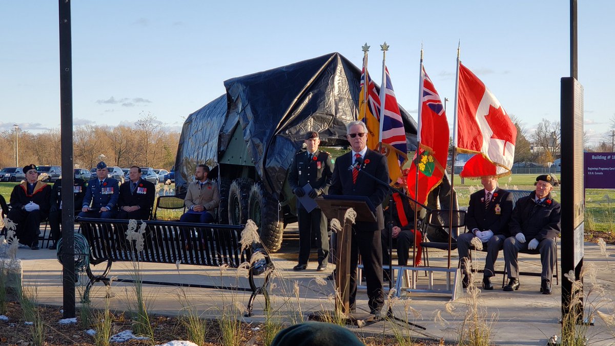 TownofCobourg's tweet photo. COMMUNITY SERVICES: Mayor John Henderson recognized and thanked those in attendance, including MPP @DavidPiccini, Founder of @Canada_Company and Former HCOL Blake C. Goldring, LCol Guy Parisien @CanadianForces and Major Roy Van Den Berg of the Hastings and Prince Edward Regiment https://t.co/Kc9oK5EwcY