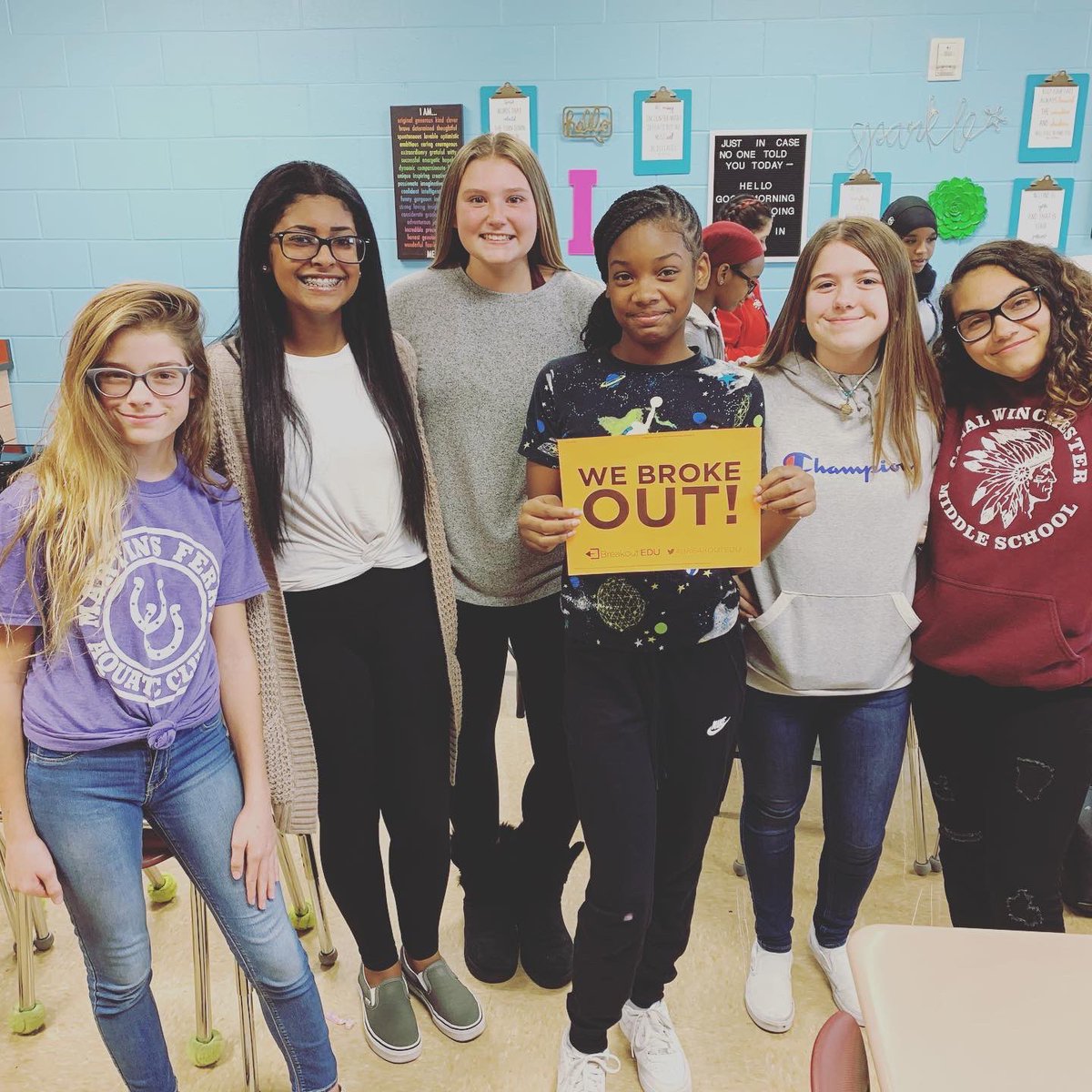 CwmsMrs's tweet image. We broke out! Students used the #4Cs (creativity, communication, collaboration and critical thinking) to solve the case of the Tell Tale Heart. 🔐 #cwway @CWMS_office #edgar_allan_poe