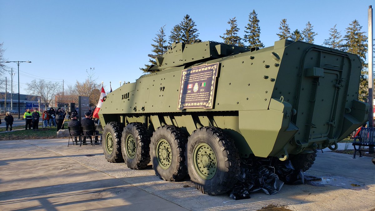 TownofCobourg's tweet photo. COMMUNITY SERVICES: We unveiled the LAV III monument, in partnership with @Canada_Company, our new Cobourg Afghanistan Memorial. https://t.co/v71uPJcepd