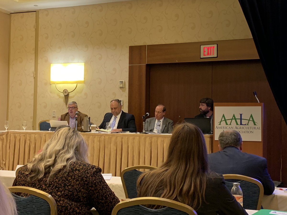 allicondra's tweet photo. Friday @ 5pm with a bunch of ag and food lawyers looks like discussions of checkoff programs and private v. public speech (with @DWTFoodBev Partner Chip English). #AALA19 @AmAgLaw #foodlawnerds https://t.co/r39cULGdrl