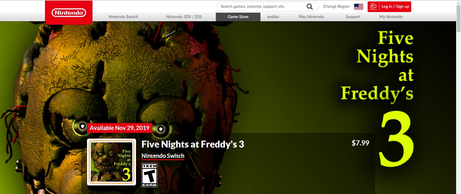 Five Nights at Freddy's 3 for Nintendo Switch - Nintendo Official Site