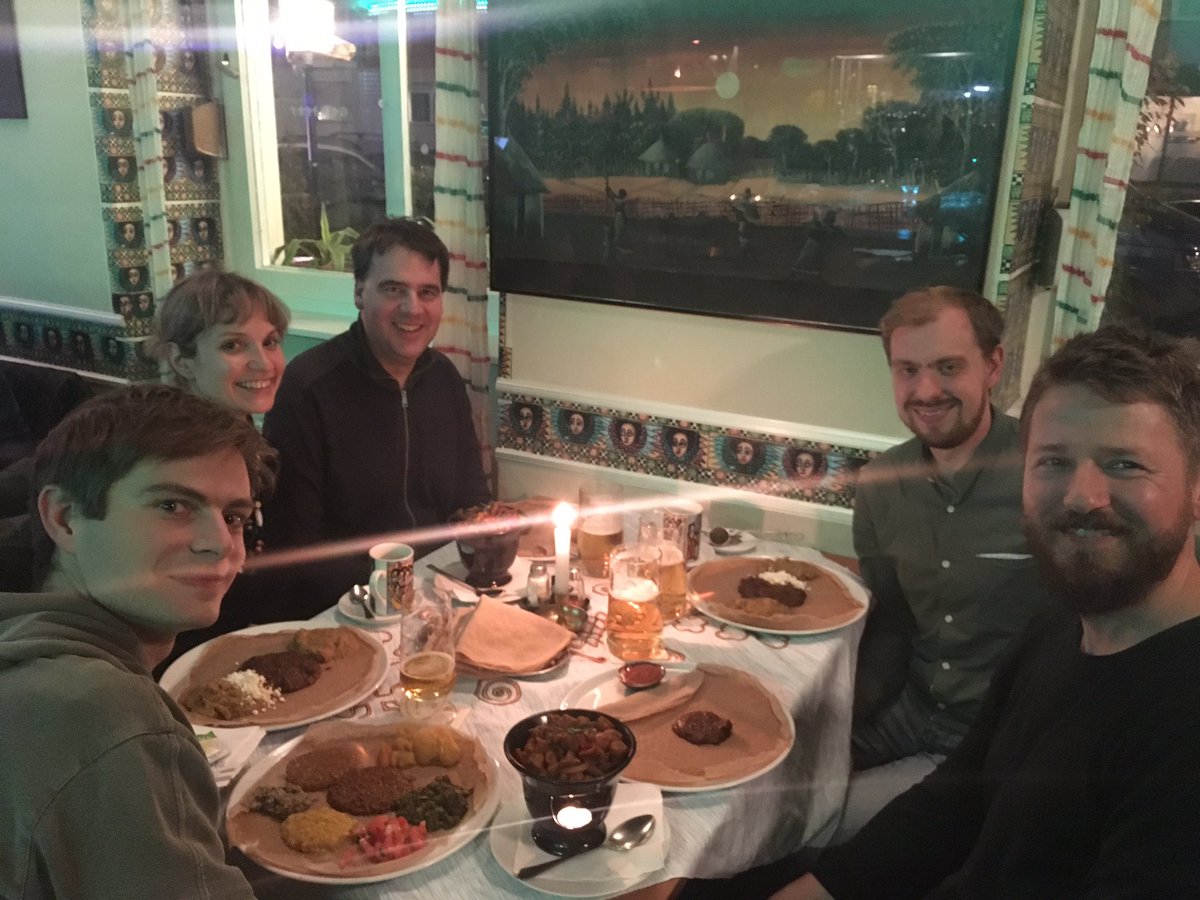 MMadsen_OPV's tweet photo. Post @nanoGe_Conf Ethiopian food 🥘 with good colleagues - reunion in Berlin! 👍 #NFM19 #OPV19 https://t.co/AG68l0rqm5