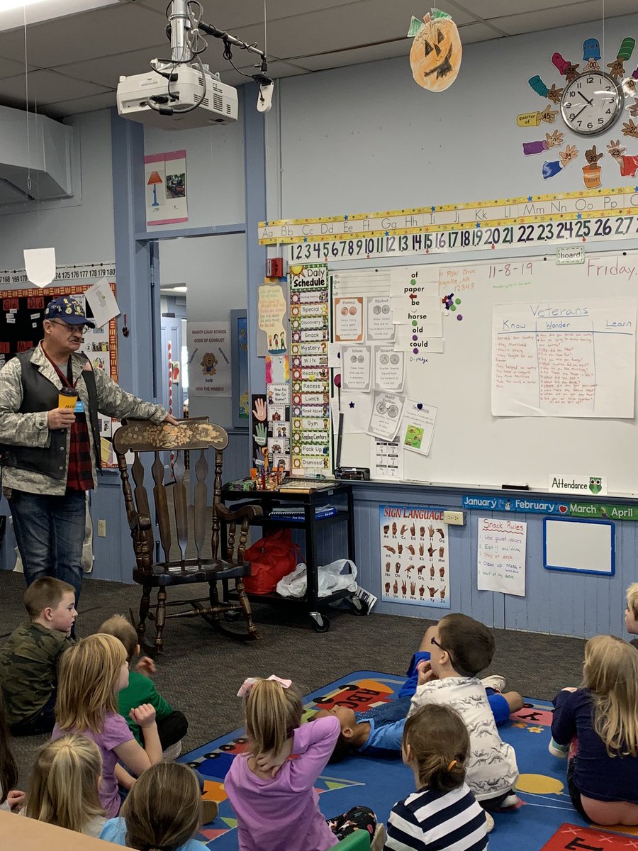 NLS_Rochester's tweet photo. Thank you to Mr. Brown for his service and coming in to first grade today! The students asked so many great questions and loved doing all the drills! #ThankAVeteran #lionpride https://t.co/sx5gfYbLi4
