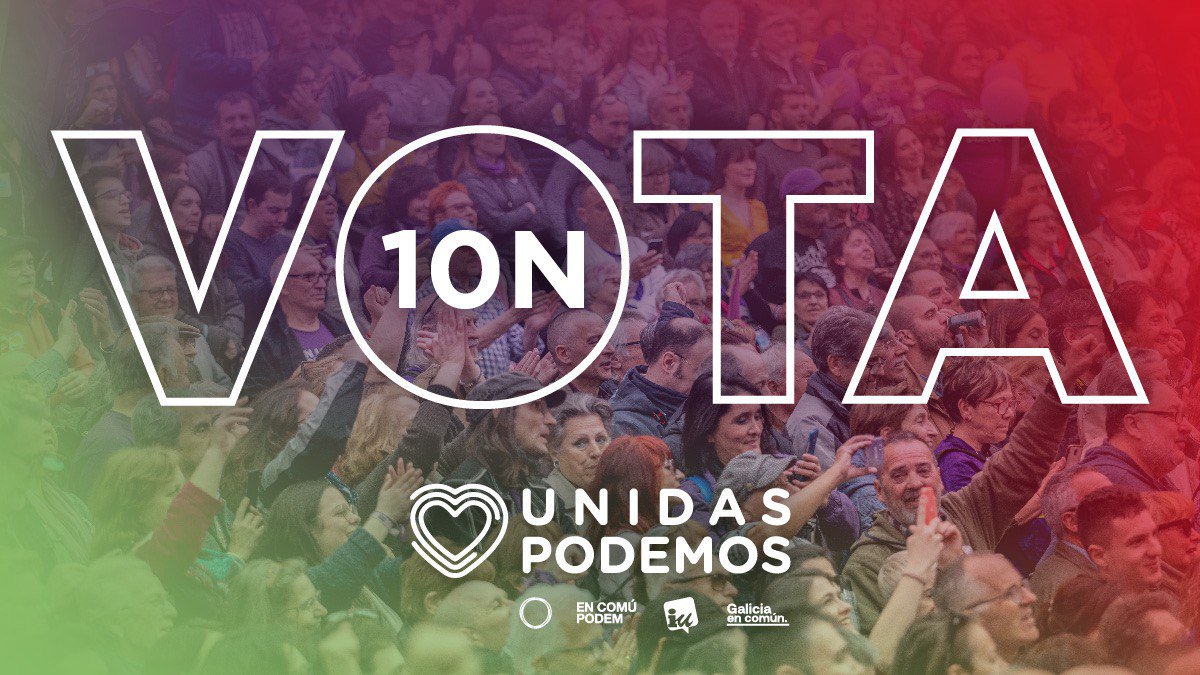 ¡Nos vemos en las urnas! 💪

El #10N #VotaUnidasPodemos 🗳