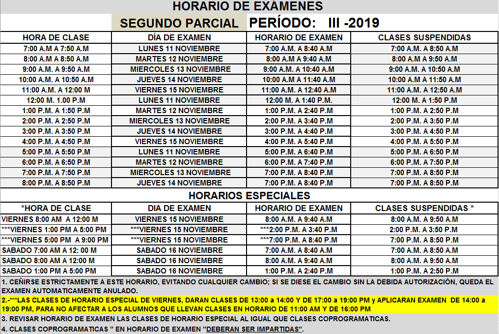 unicahcholuteca's tweet photo. Horario de exámenes II parcial https://t.co/guTfBlFawG