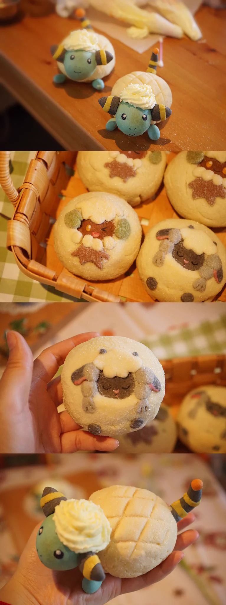 かわいい手作りメロンパン。メリープ、エルフーン、ウール―どの子もかわいい。