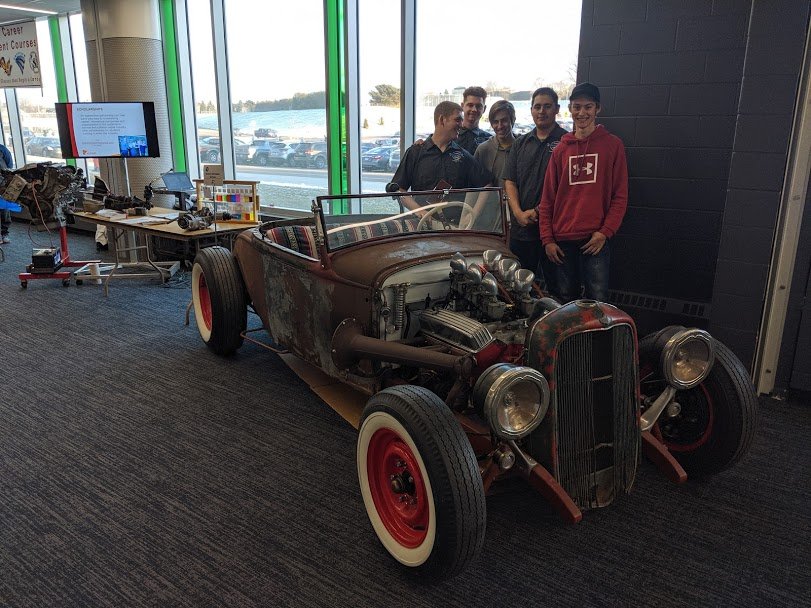 RhsVehicle's tweet photo. Last night Rosemount High School hosted the ISD 196 STEM Fair.  Our students did a great job generating interest and answering questions about the program.  We also brought inside the school a '31 Model A hot rod to peak a little interest.  We were very successful! https://t.co/awdeMX7MDu