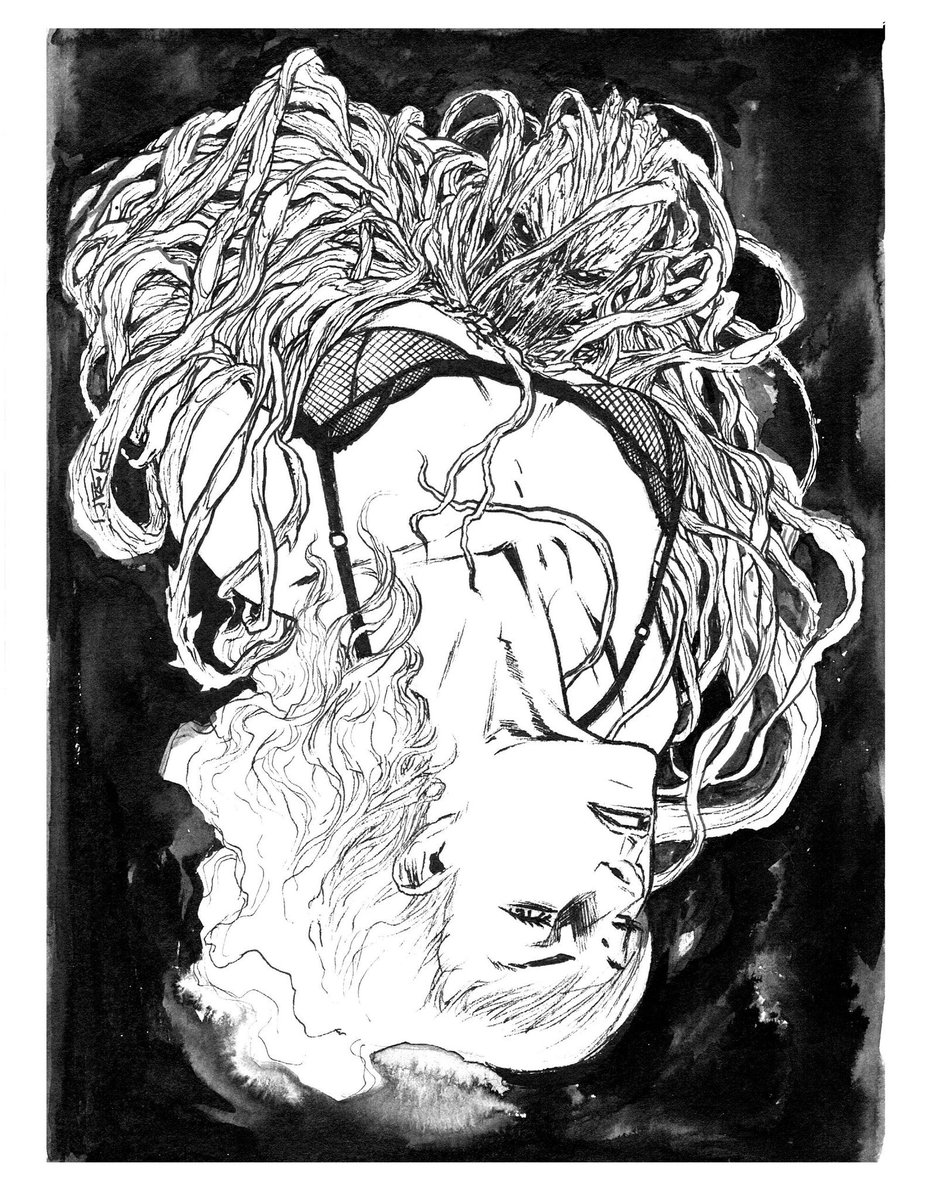 Scanned version of this reversible drawing ' PASSENGER ' #horror #sketchart #drawing 
