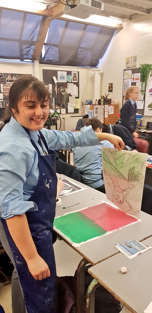 Mr_Matsangouras's tweet photo. The Year 10 students have completed the second part of their Mono-prints of their self-portrait, by adding colour, tones and texture to their work. They definitely seem to be enjoying this new technique! @ChiswickSchool #art #monoprinting #selfportrait #printing #pedagogy https://t.co/fTG2Whhayc