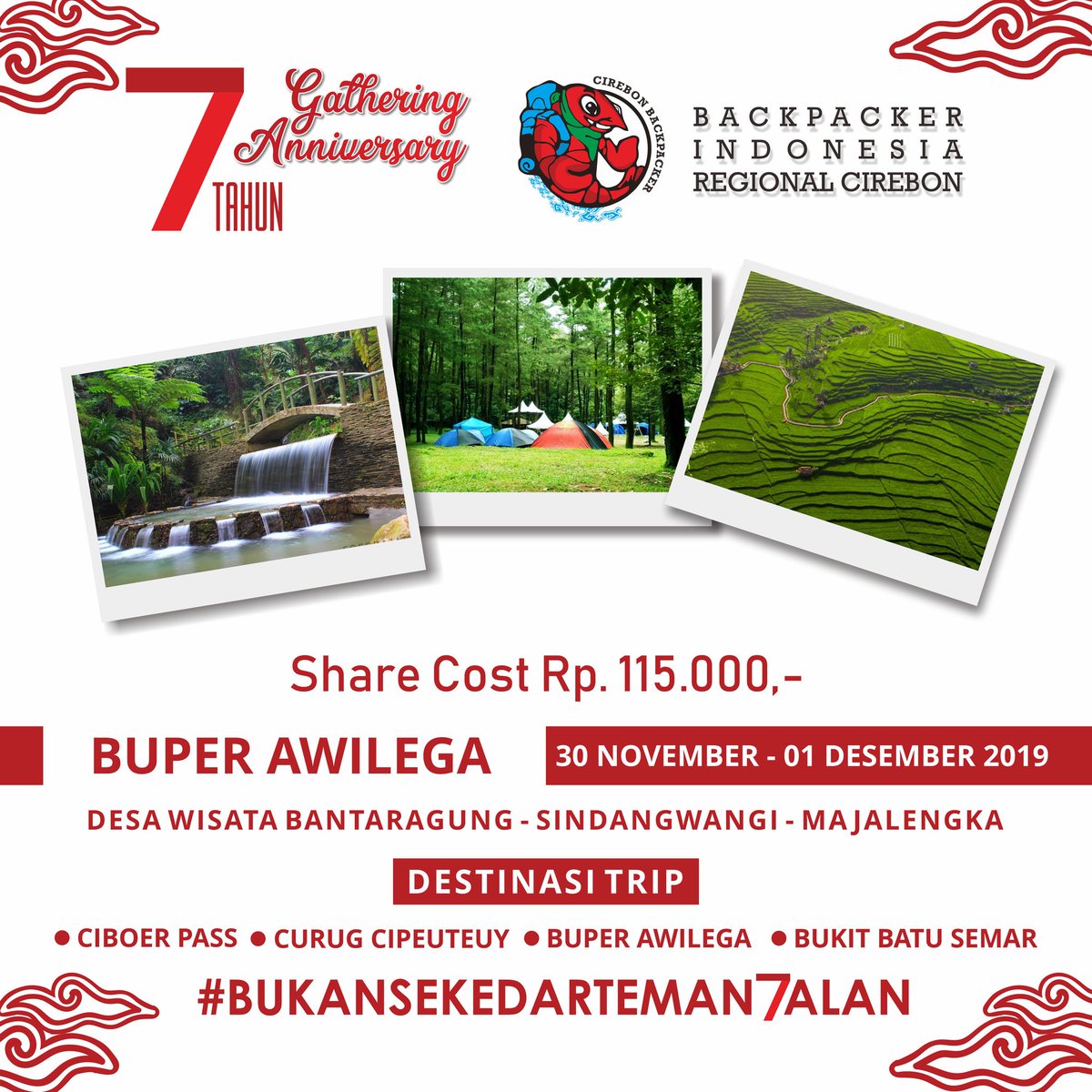 Holaa twips.. Masih ada waktu nih buat registrasi trip gathering santuy kita, yuk markicabs.. Peserta terbatas lohh 😱
#bukansekedarteman7alan
#backpackercirebon
#backpackerindonesia